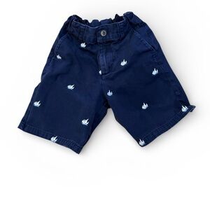 Janie and Jack Dark Blue Shorts with Sailboat Design Size 3